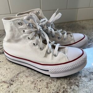 White Converse all star high top unisex kids size 3
